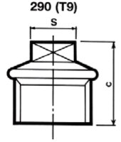 Tempergussfitting verzinkt Nr. 290 Stopfen, Ø 1 1/2"