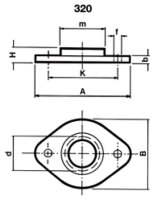 Tempergussfitting verzinkt Nr. 320 Gewindeflansch,...