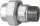 Tempergussfitting verzinkt Nr. 331 Verschraubung, flach dichtend, Ø 3/8"