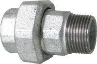 Tempergussfitting verzinkt Nr. 331 Verschraubung, flach dichtend, Ø 3/4"