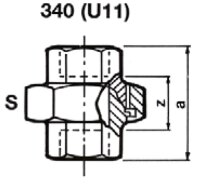 Tempergussfitting verzinkt Nr. 340 Verschraubung konisch dichtend, Ø 1 1/2"