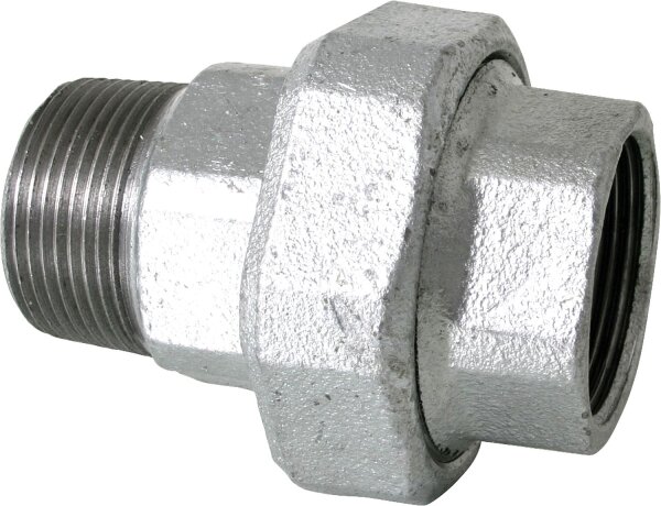 Tempergussfitting verzinkt Nr. 341 Verschraubung konisch dichtend, Ø 1/2"