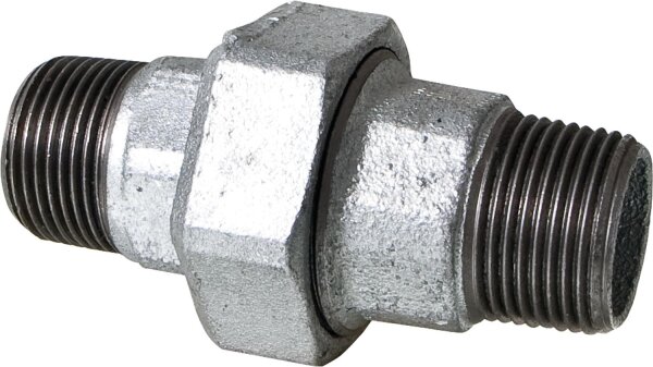Tempergussfitting verzinkt Nr. 344 Verschraubung konisch dichtend, Ø 1/2"