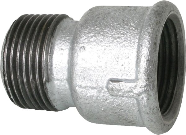 Tempergussfitting verzinkt Nr. 529A Verlängerung, Ø 1 1/2"