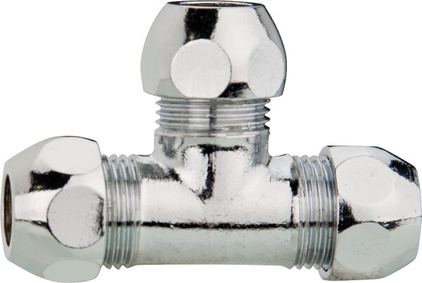 T-Verschraubung mit 3 Quetschen 8 mm