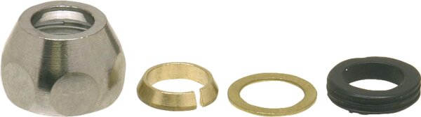 1/2"x10mm Quetschverschraubung Konisch Messing verchromt 4-teilig