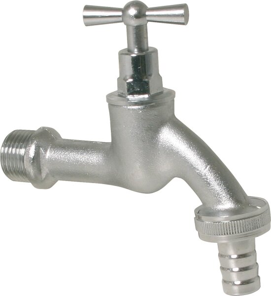 Auslaufhahn 1/2" mit Schlauchtülle matt verchromt