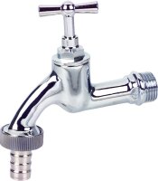 Auslaufhahn 1/2" mit Schlauchtülle poliert...