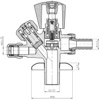 Geräteanschlussventil Kombi-Eck (poliert-verchr.) 1/2" x 10