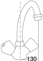 Zweigriff Waschtischmischer Etou Niederdruck Ausladung 134 mm chrom