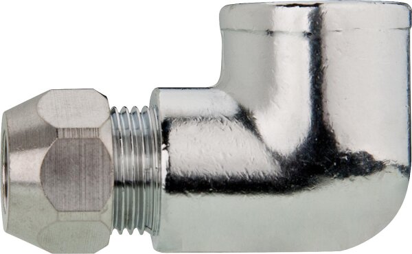 Winkel-Verschraubung 90° verchromt 3/8" x 10mm