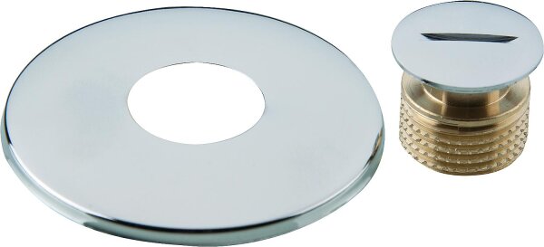Blindstopfen mit Rosette verchromt 3/4"