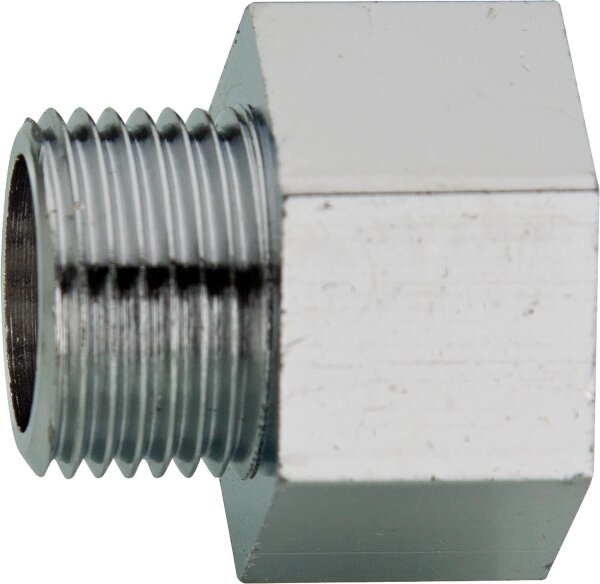 Sechskant-Nippel verchromt 1/2IG x 1/2AG