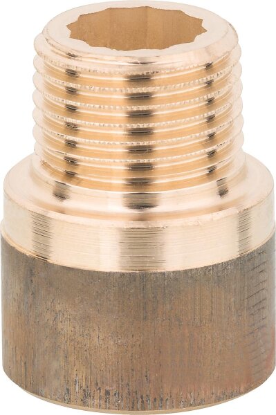 Rotguss-Gewindefitting Hahnverlängerung mit DVGW Typ 3540, 1/2x20mm (I/A)
