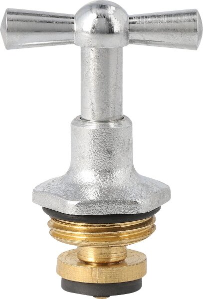 Ventiloberteil mit Knebel zu Auslaufhahn 1/2" poliert verchromt