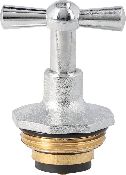 Ventiloberteil mit Knebel zu Auslaufhahn 3/4" poliert verchromt