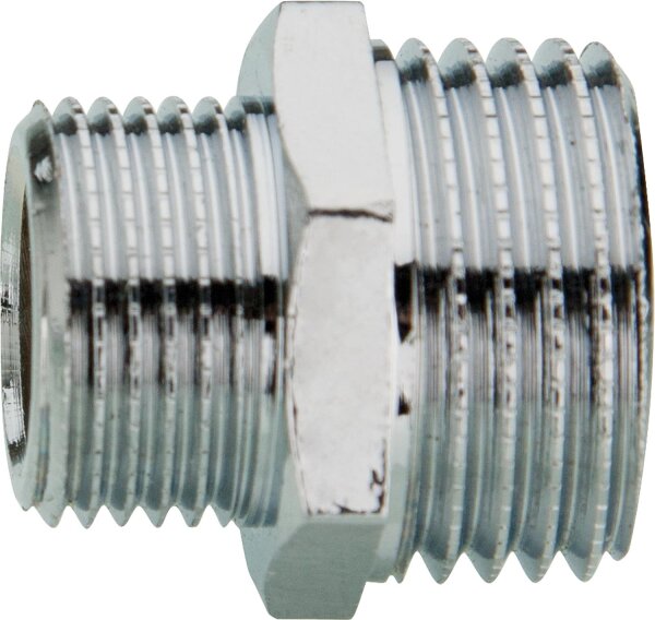 Doppelnippel reduziert verchr. 1/2" X 3/8"