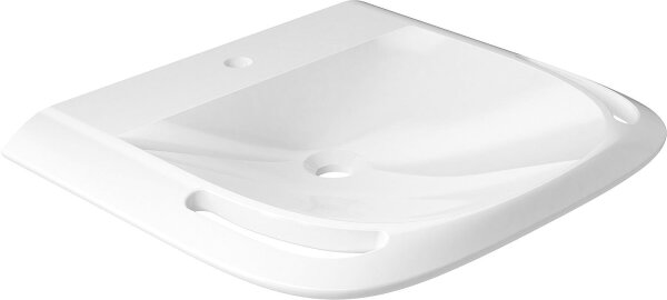 Waschtisch Elida Mineralguss weiß, 1 Hahnloch, 2 Griffe, BxHxT:603x102x550mm
