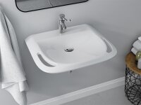 Waschtisch Elida Mineralguss weiß, 1 Hahnloch, 2 Griffe, BxHxT:603x102x550mm