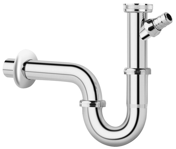 Röhrengeruchverschluss "WAS" 11/4" x 32mm Messing verchromt zum Anschluss von Wasch-& Spülmaschinen