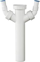 Verstellrohr PP weiß 11/2" x 40 x 200mm mit 2...