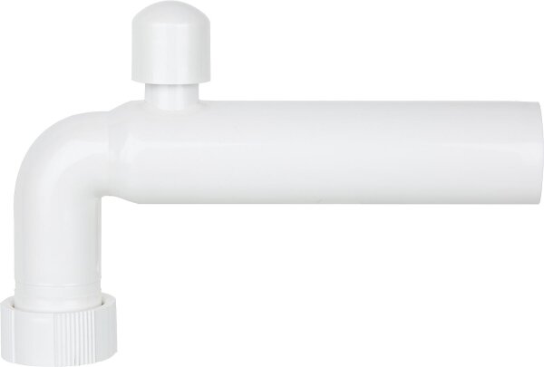 Abgangsbogen PP weiß 11/2" x 40 x 220mm mit Rohrbelüfter