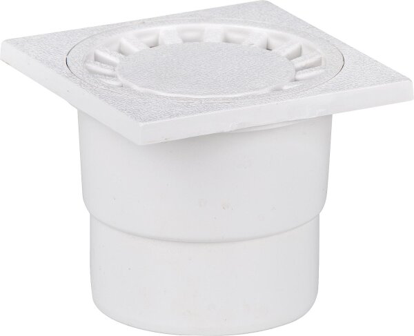 Bodenablauf universal weiß 100x100 mm Abgang DN 50