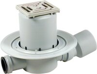 Badablauf mit 100 mm Aufsatz, DN 50 waagrecht