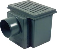 Kellerablauf 150x220 mm  DN 100 / 3° geneigt waagerecht