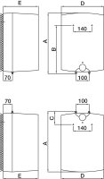 Warmwasserspeicher druckfest Typ GT 10 O EVE 10 Ltr-Übertisch elektrisch