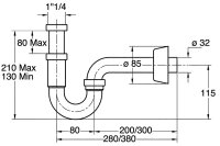 Röhrensiphon Kunststoff verchr. 11/4" DN32...