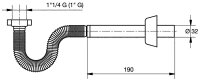 Röhrensiphon flexibel 230mm 11/4"x32mm PP/ABS...