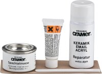 Reparatur-Set weiß, Zubehör: Spachtelmasse...