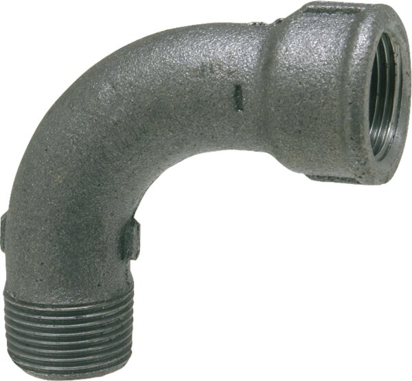 Tempergussfitting, schwarz Bogen 90°, lang, 11/4" (i/a) Typ 1