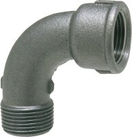 Tempergussfitting, schwarz Bogen 90°, kurz,...
