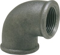 Tempergussfitting, schwarz Winkel 90°, 1/2"...
