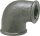 Tempergussfitting, schwarz Winkel 90°, 1" x 1/2" (i/i) Typ 90, reduziert