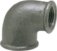 Tempergussfitting, schwarz Winkel 90°, 11/2" x...