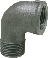 Tempergussfitting, schwarz Winkel 90°, 3/8"...