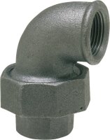 Tempergussfitting, schwarz Winkelverschraubung 1"...