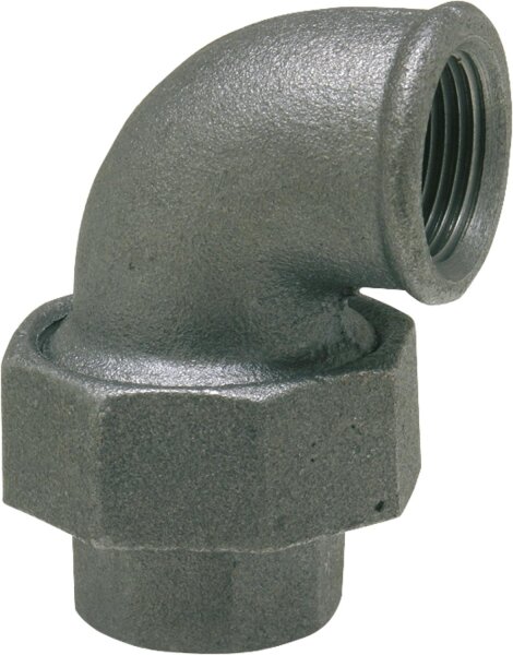 Tempergussfitting, schwarz Winkelverschraubung 11/4" (i/i) Typ 95, flachdichtend