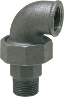 Tempergussfitting, schwarz Winkelverschraubung 1"...