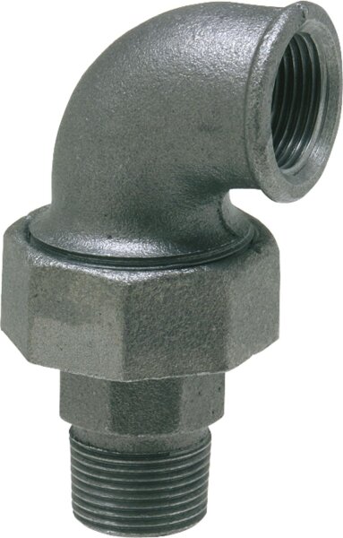Tempergussfitting, schwarz Winkelverschraubung 1" (i/a) Typ 98, konisch dichtend