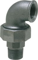 Tempergussfitting, schwarz Winkelverschraubung 2"...
