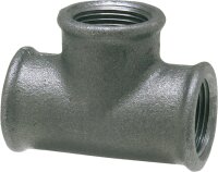 Tempergussfitting, schwarz T-Stück 90°,...