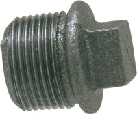 Tempergussfitting, schwarz Stopfen m. Rand 1/2" Typ 290