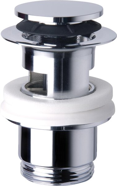 Schaftventil "Klicker" mit Überlauf und großem Stopfen, Ø 65 mm x 1 1/4" x 60 mm