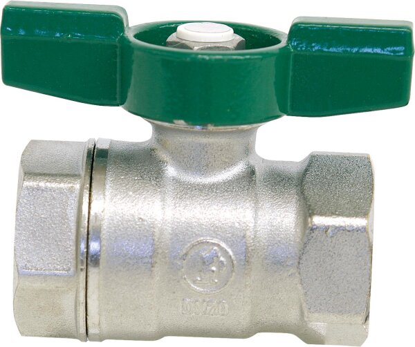 Trinkwasser-Kugelhahn R251W IG/IG 3/4" Messing verchromt/ Flügelgriff