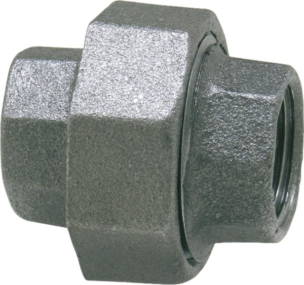 Tempergussfitting, schwarz Verschraubung 11/2" IG Typ 340, konisch dichtend