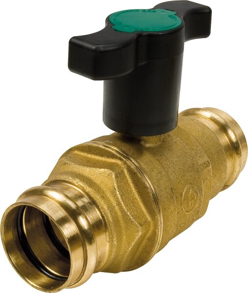 Press-Kugelhahn DN 32 35mm, Flügelgriff DVGW zertifiziert